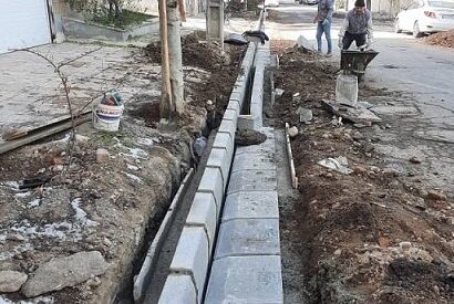 ۱۲۰۰ متر جدول‌گذاری در «شهرک بهاران» انجام شد