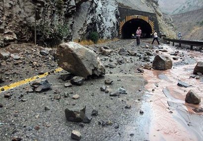 ریزش بخشی از تونل محور کرج – کندوان