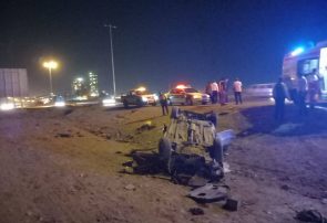 واژگونی خودروی زانتیا در آزادراه کرج -قزوین یک کشته و چهار مصدوم داشت